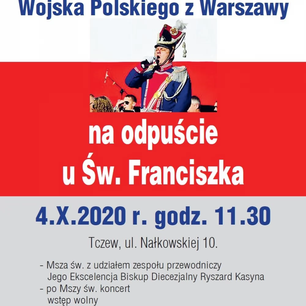 Zaproszenie na odpust w parafii św. Franciszka z Asyżu w Tczewie