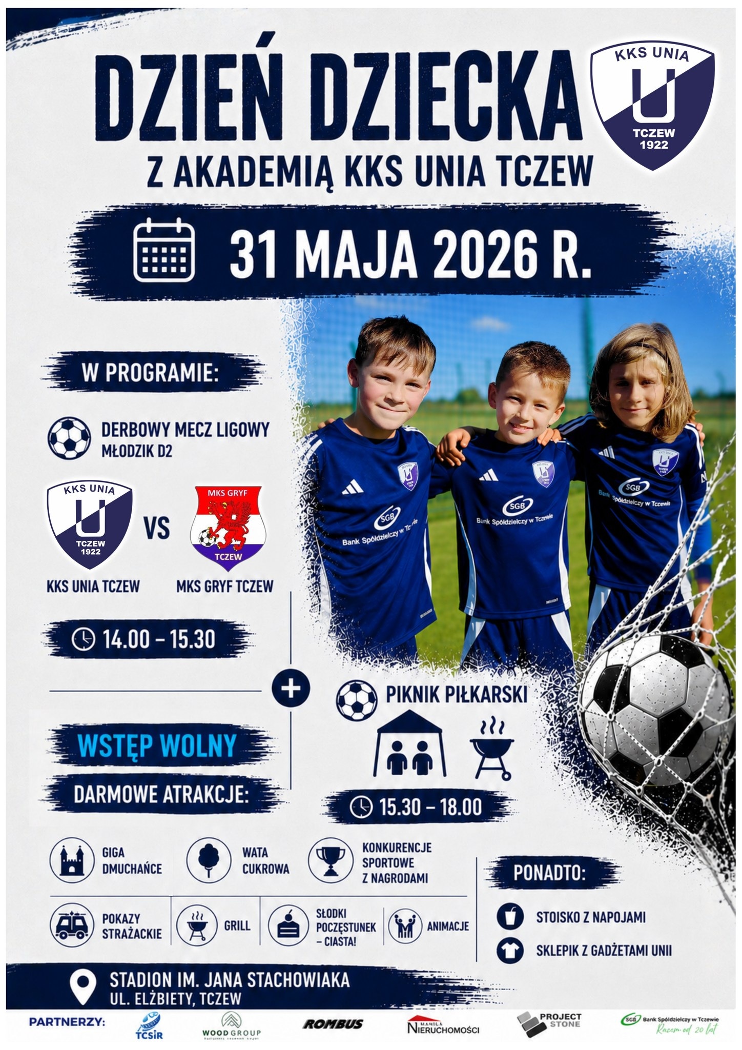 Sportowe rodzinne popołudnie na stadionie przy ulicy Elżbiety - Aktualności