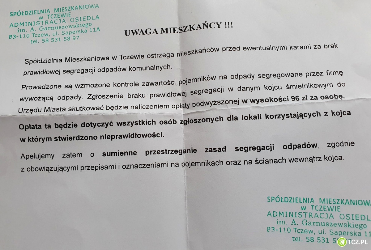 Jeden nie segreguje, zapłacą wszyscy? Spółdzielnia ostrzega lokatorów - Aktualności