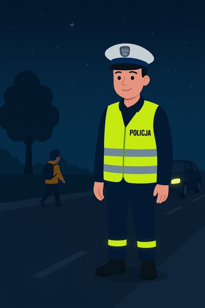 Bądź widoczny - bądź bezpieczny! Policjanci apelują o noszenie odblasków jesienią - Aktualności