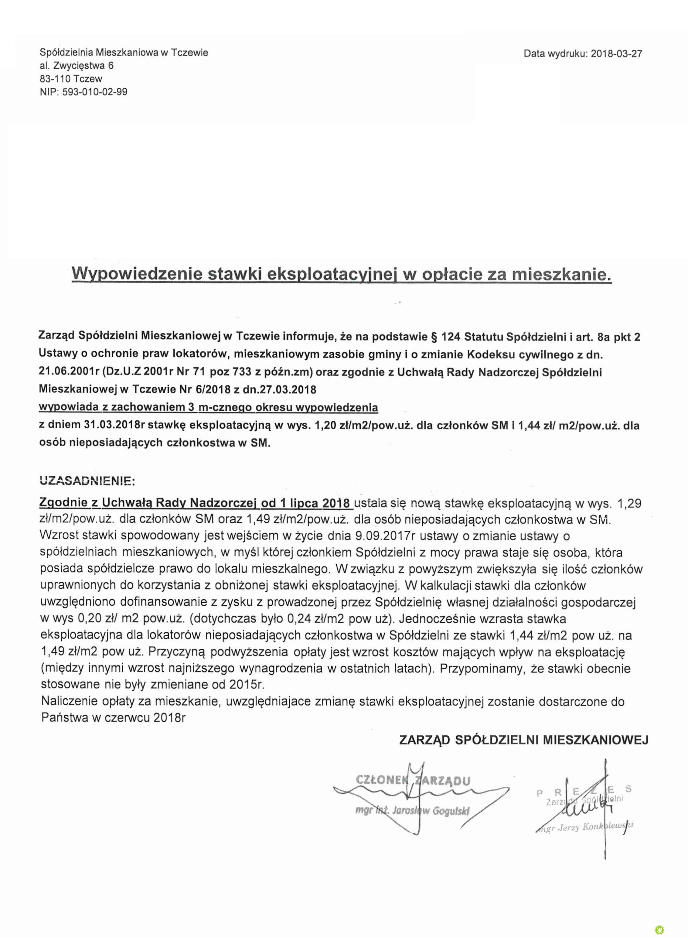 Skarga Do Spółdzielni Mieszkaniowej Wzór Tczew - Podwyżka opłat za mieszkanie w największej Spółdzielni