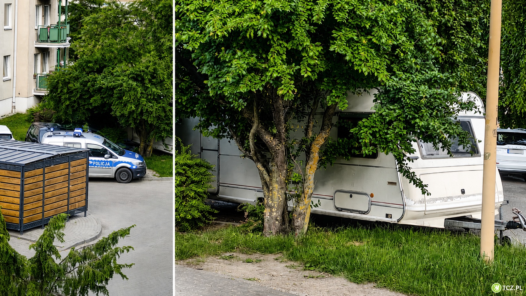 Ciało w przyczepie kempingowej na osiedlowym parkingu - Aktualności