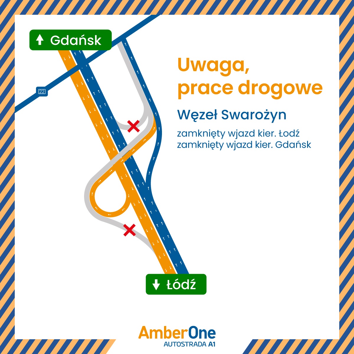 W poniedziałek (15.12) częściowe zamknięcie węzła Swarożyn - Aktualności