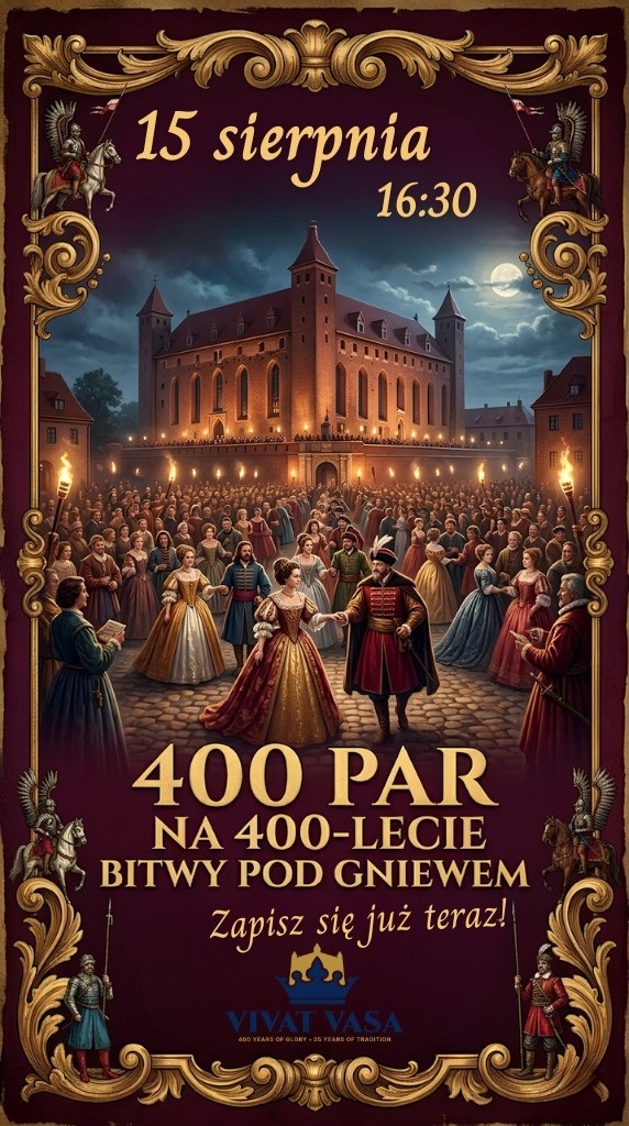Wielkie odliczanie do jubileuszu! Dołącz do akcji 400 par na 400-lecie Bitwy pod Gniewem - Aktualności