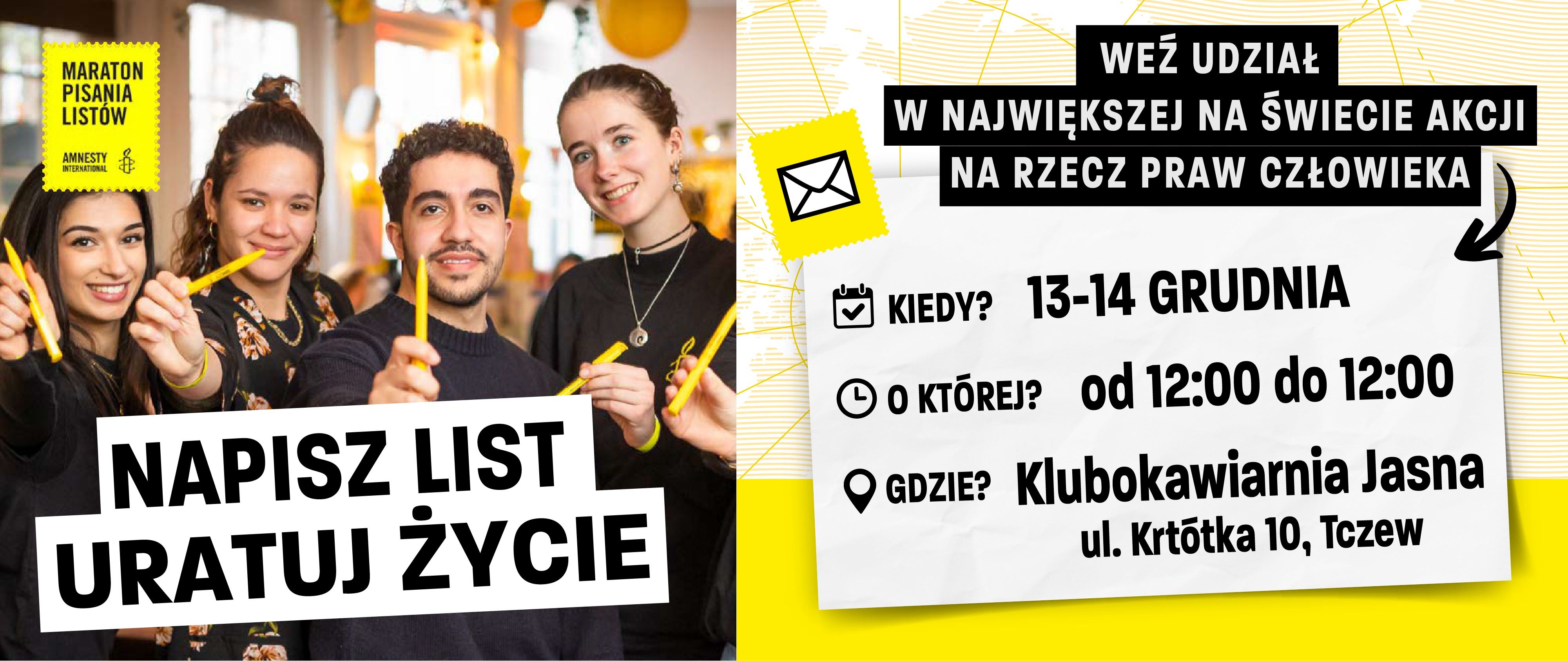 Maraton Pisania Listów Amnesty International. Napisz i uratuj życie - Aktualności