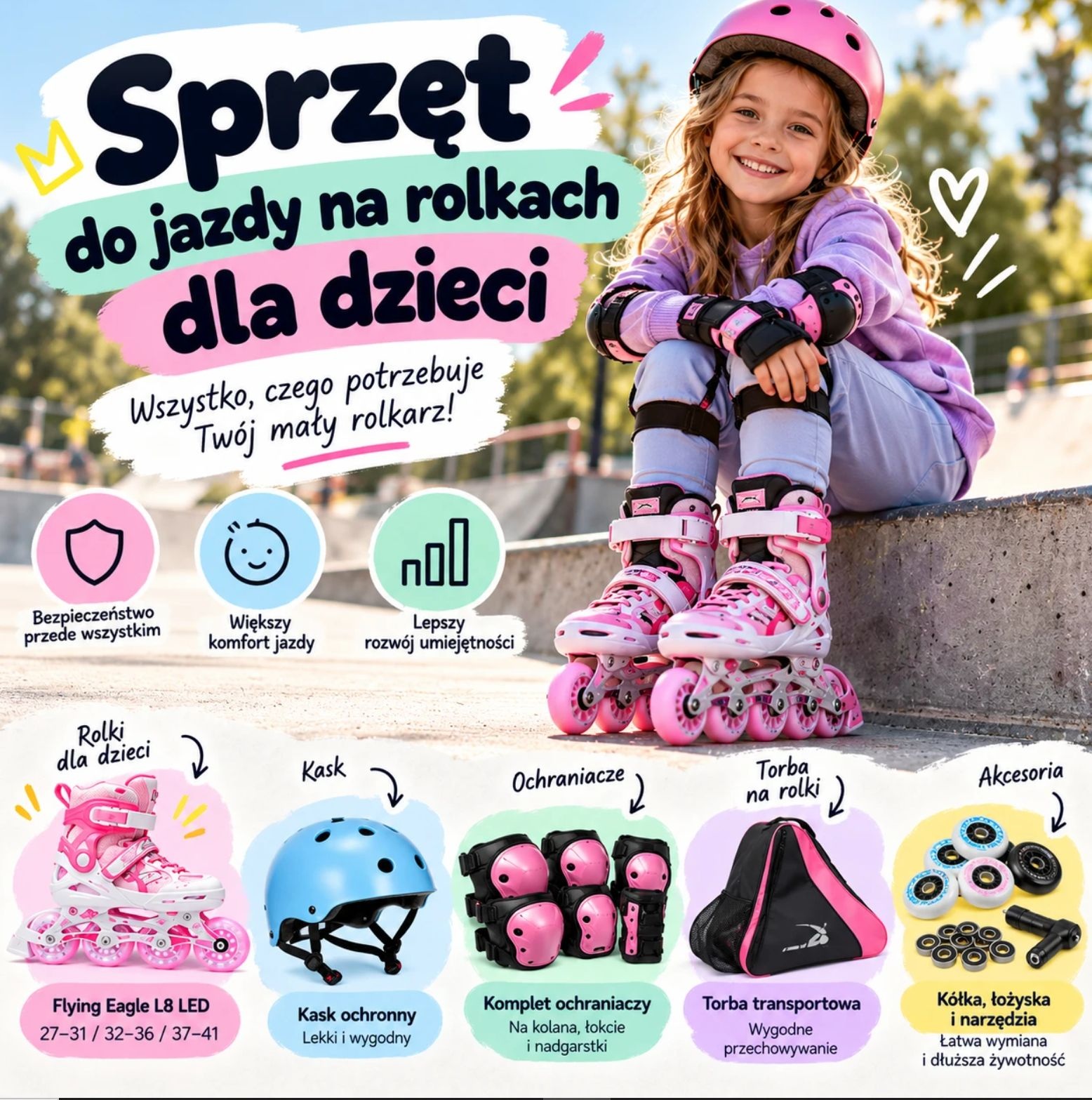 Sprzęt do jazdy na rolkach dla dzieci - co jest potrzebne do bezpiecznej jazdy? - Aktualności